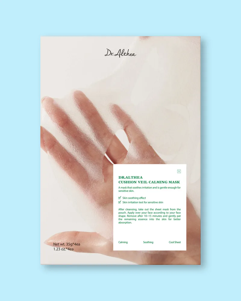 Тканевая маска для лица Dr. Althea Cushion Veil Calming Mask успокаивающая, увлажняющая, 4 шт. по 35 г