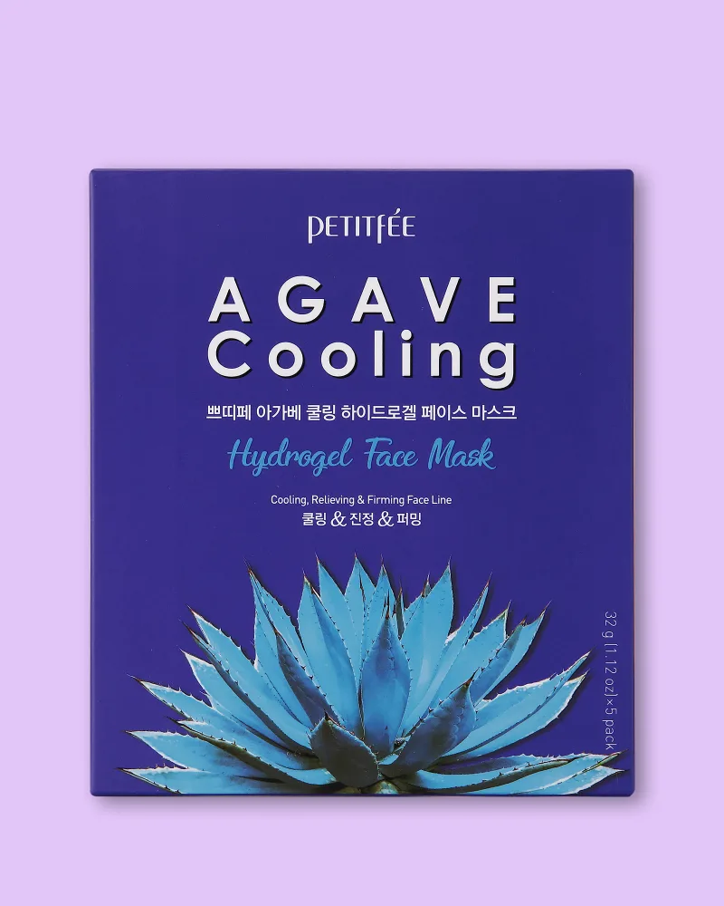 Гидрогелевая маска для лица Petitfee & Koelf Agave Cooling Hydrogel Face Mask охлаждающая, увлажняющая, 32 г × 5 шт