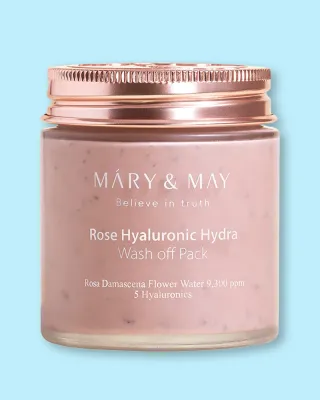 Глиняная маска для лица Mary & May Rose Hyaluronic Hydra Wash Off Pack, балансирующая, 125 г