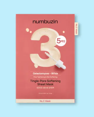 Тканевая маска для лица Numbuzin No.3 Tingle-Pore Softening Sheet Mask смягчающая, для очищения пор, 27 г × 5 шт