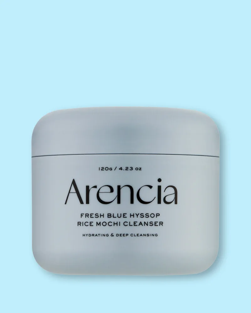 Средство для умывания Arencia Blue Hyssop Rice Mochi Cleanser с иссопом и рисом, мягко осветляет, 120 г