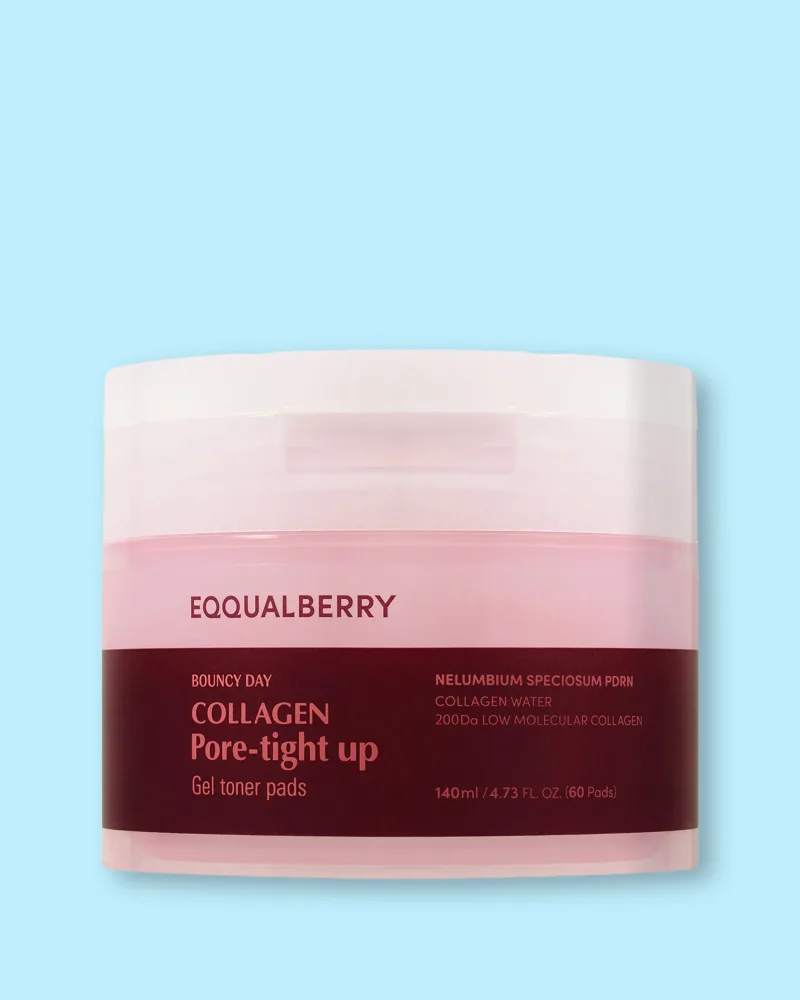 Пэды для лица Eqqualberry Collagen Pore Tight Up Gel Toner Pad с коллагеном, сужающие поры, 140 мл