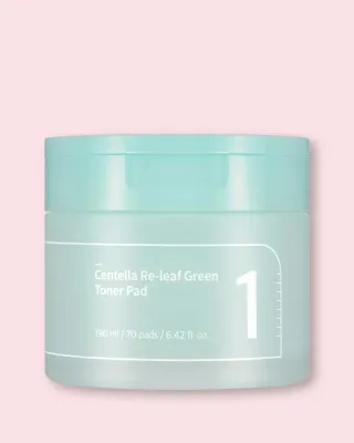 Тонизирующие пэды для лица Numbuzin No.1 Centella Re-Leaf Green Toner Pad с центеллой азиатской, 70 шт, 190 мл