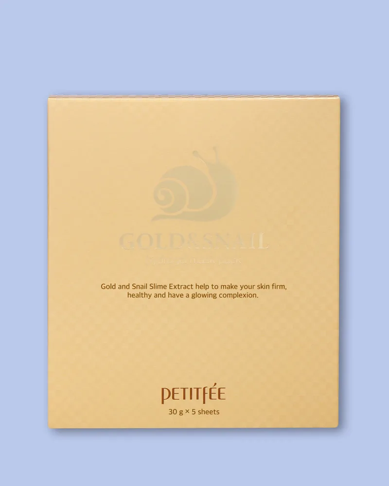 Гидрогелевая маска для лица Petitfee & Koelf Gold & Snail Hydrogel Mask Pack с золотом и муцином улитки, 30 г × 5 шт