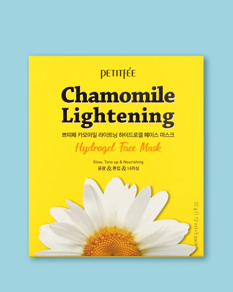 Гидрогелевая маска для лица Petitfee & Koelf Chamomile Lightening Hydrogel Face Mask осветляющая, с ромашкой, 32 г × 5 шт