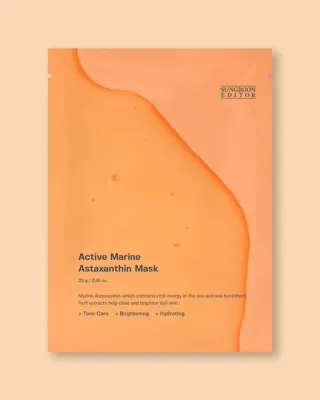 Тканевые маски для лица Sungboon Editor Active Marine Astaxanthin Mask, с астаксантином, для зрелой кожи, 10 шт по 23 мл