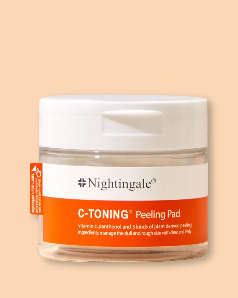 Отшелушивающие пэды для лица Nightingale C-Toning Peeling Pad тонизирующие, для сияния кожи, 60 шт, 155 мл