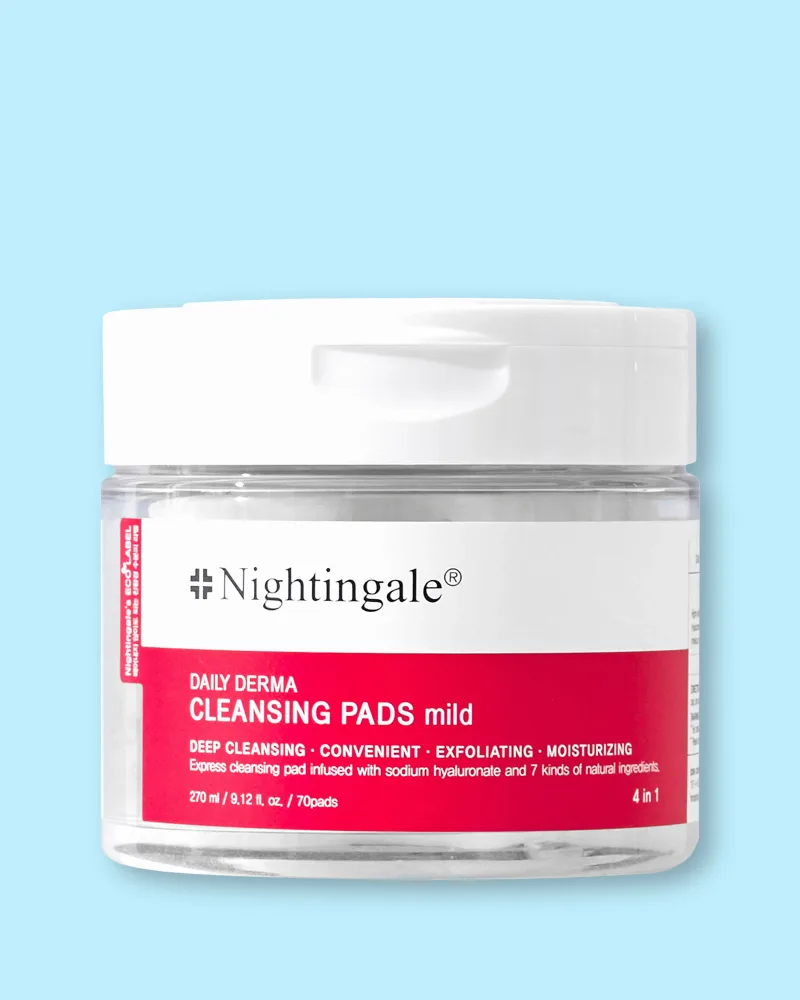 Очищающие пэды для лица Nightingale Daily Derma Cleansing Pad Mild мягкие, 70 шт, 270 мл