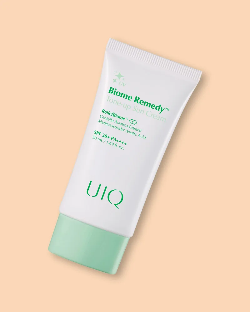 Солнцезащитный крем для лица UIQ Biome Remedy Tone-Up Sun Cream Green SPF 50+ PA++++, тонирующий, против покраснений, 50 мл