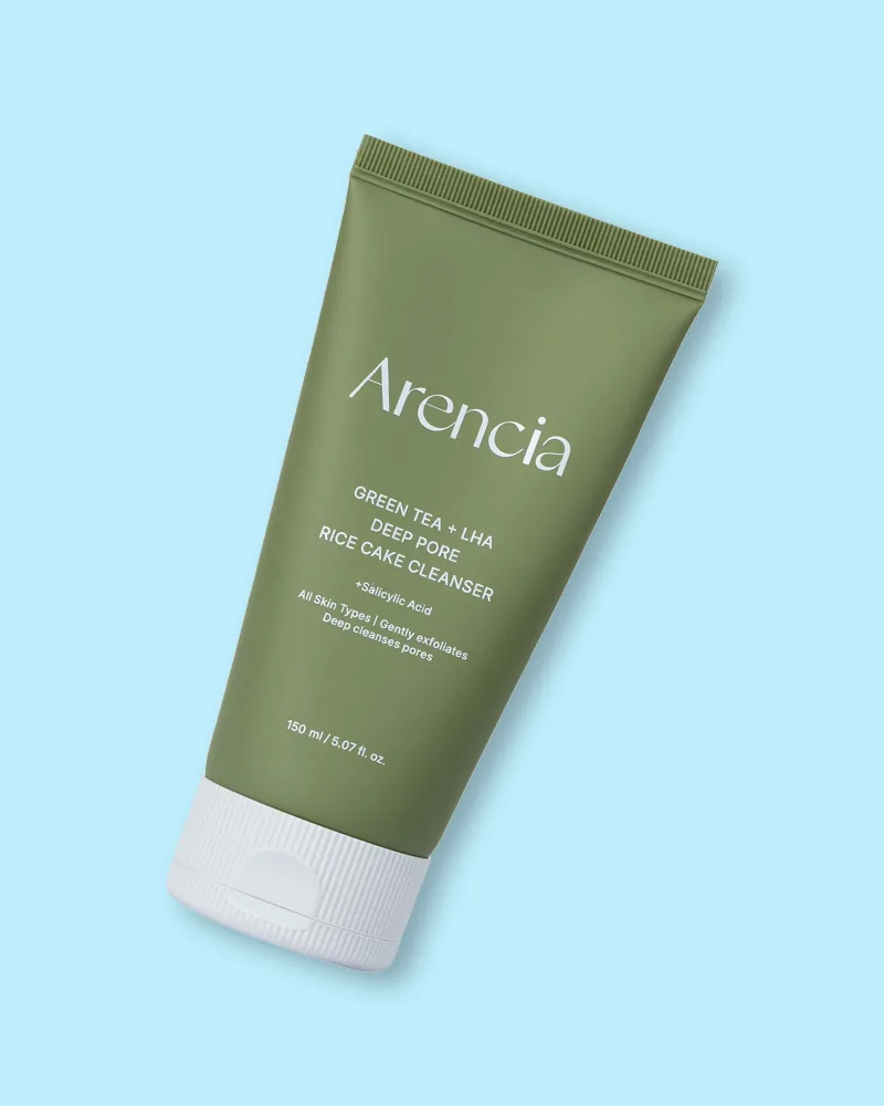 Средство для умывания Arencia Green Tea + LHA Deep Pore Rice Cake Cleanser отшелушивающее, очищает поры, 150 г