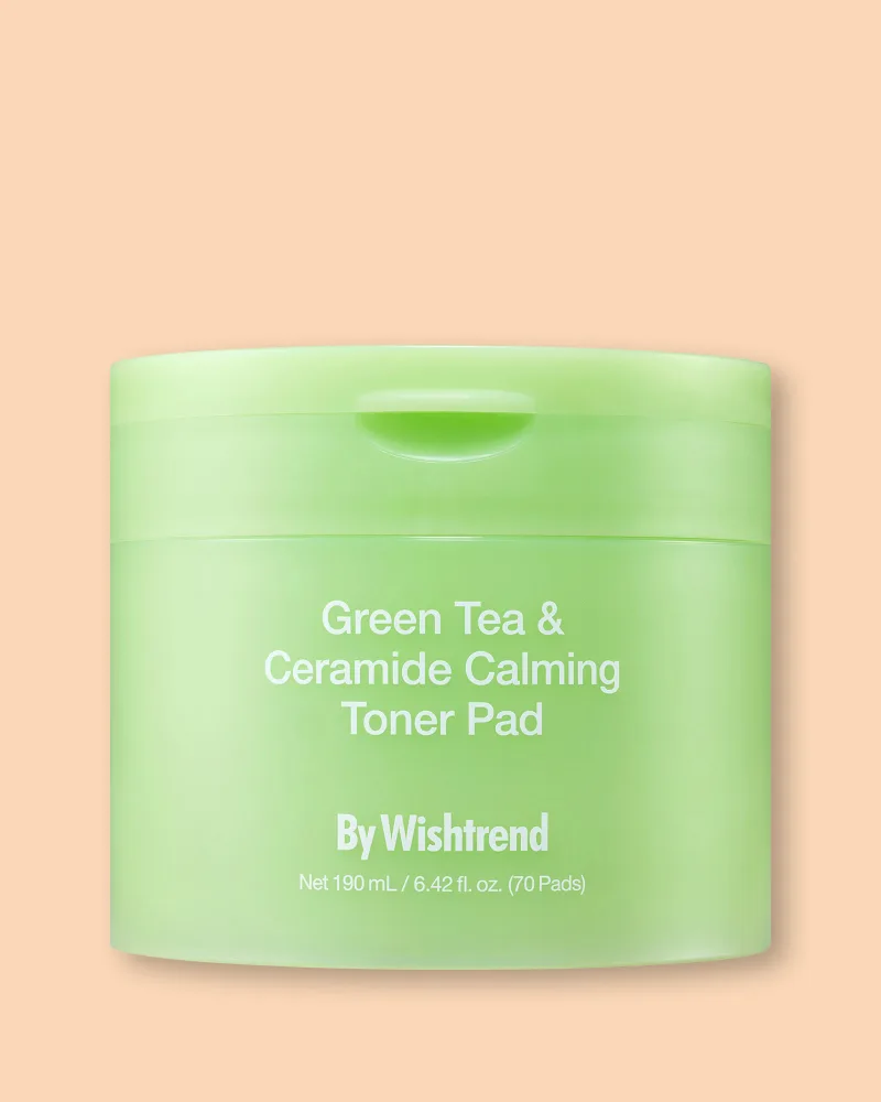 Пэды для лица By Wishtrend Green Tea & Ceramide Calming Toner Pad успокаивающие, с зелёным чаем и керамидами, 70 шт, 190 мл