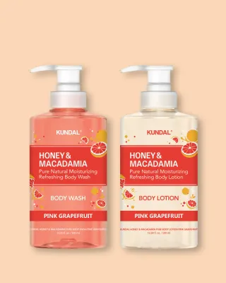 Набор для тела Kundal Honey & Macadamia Body Wash + Lotion, гель для душа и лосьон для тела