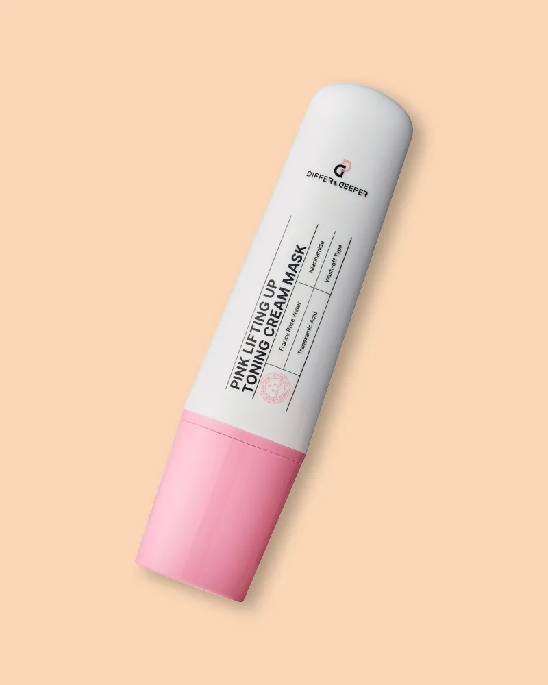 Кремовая маска для лица Differ & Deeper Pink Lifting Up Toning Cream Mask, лифтинг, увлажняющая, 100 г