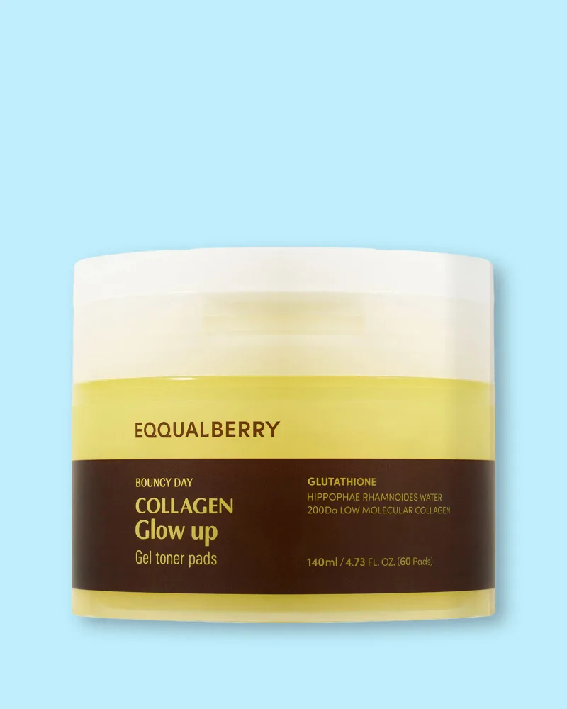 Пэды для лица Eqqualberry Collagen Glow Up Gel Toner Pad с коллагеном, осветляющие, 140 мл