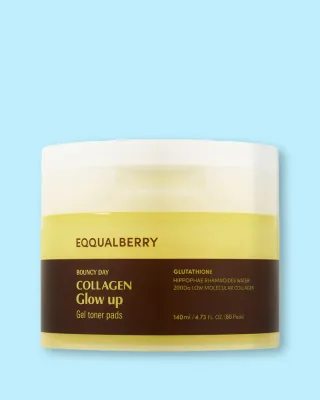 Пэды для лица Eqqualberry Collagen Glow Up Gel Toner Pad с коллагеном, осветляющие, 140 мл