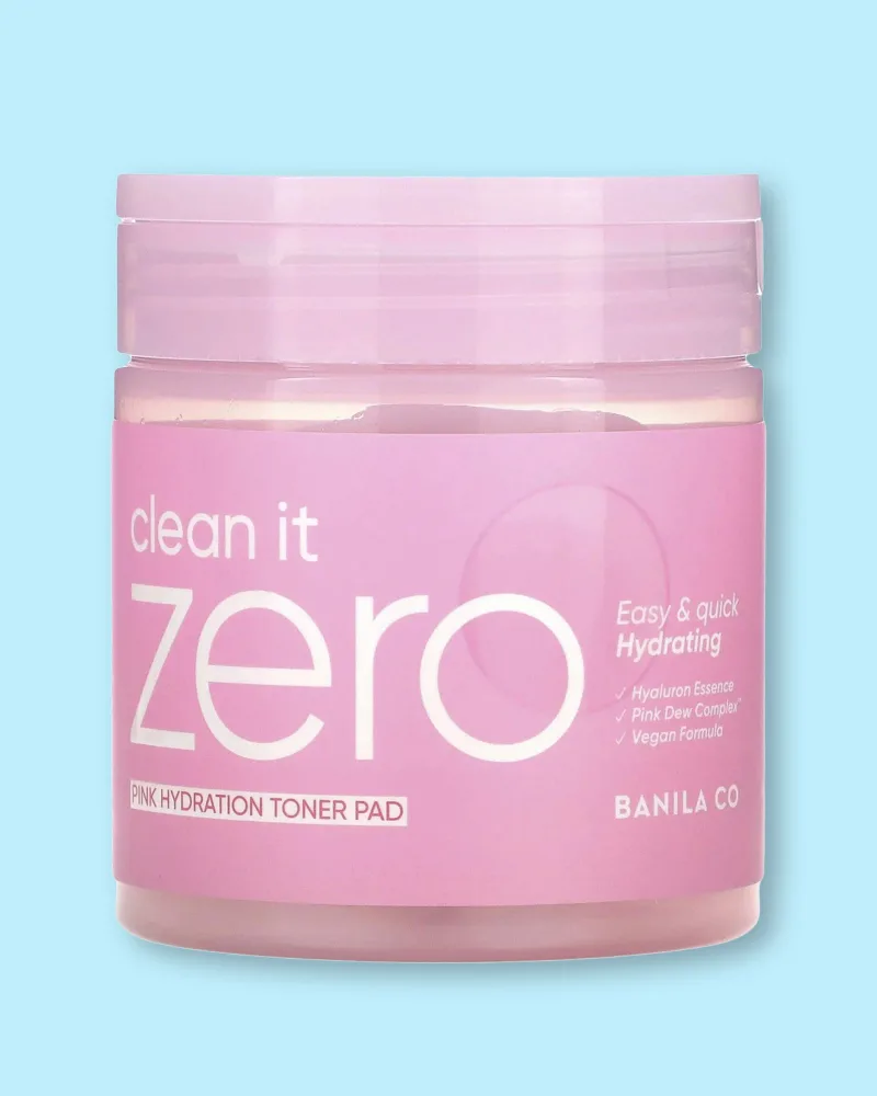 Пэды для лица Banila Co Clean It Zero Pink Hydration Toner Pad увлажняющие, для обезвоженной кожи, 235 мл, 70 шт