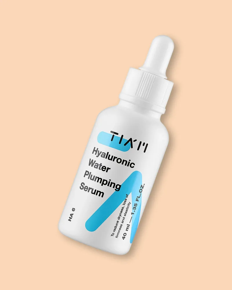 Сыворотка для лица TIAM Hyaluronic Water Plumping Serum, увлажняющая, с гиалуроновой кислотой, 40 мл