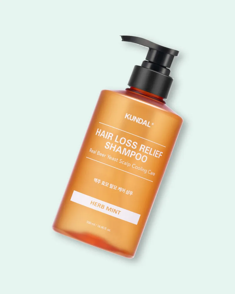 Шампунь Kundal Beer Yeast Scalp Shampoo Herb Mint с пивными дрожжами, против выпадения волос