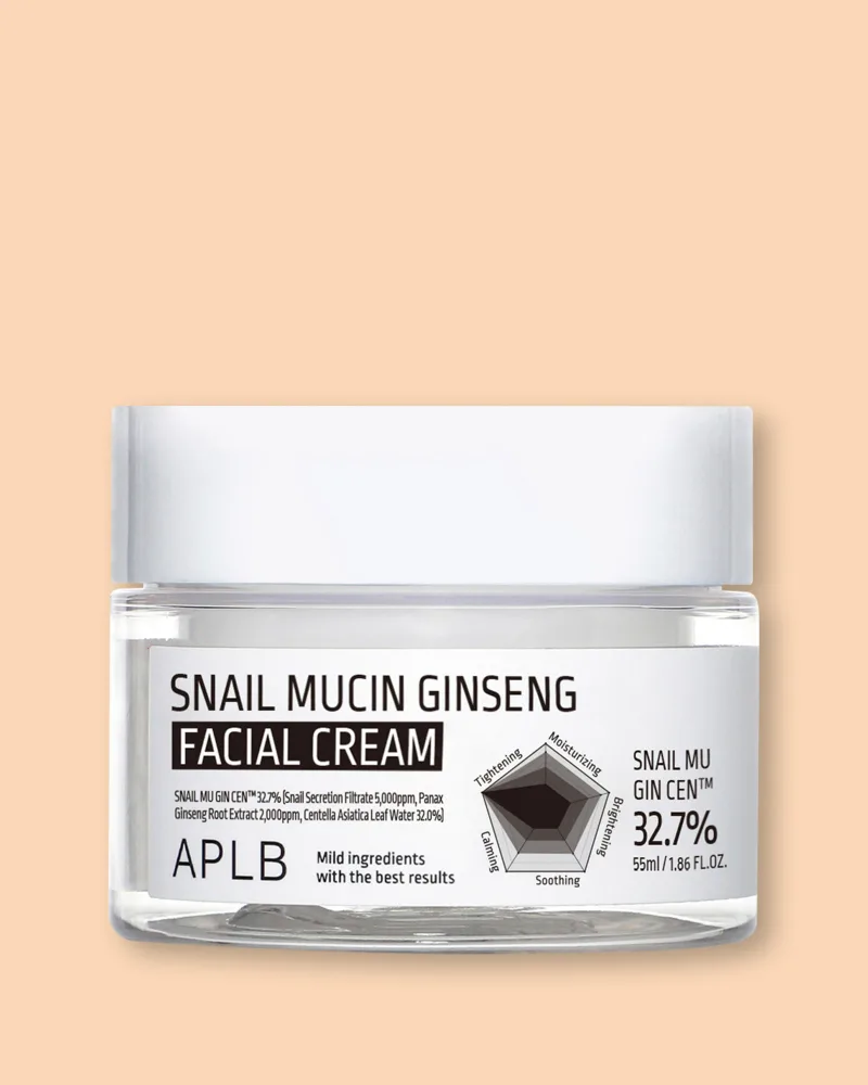 Крем для лица APLB Snail Mucin Ginseng Facial Cream с муцином улитки и женьшенем, 55 мл