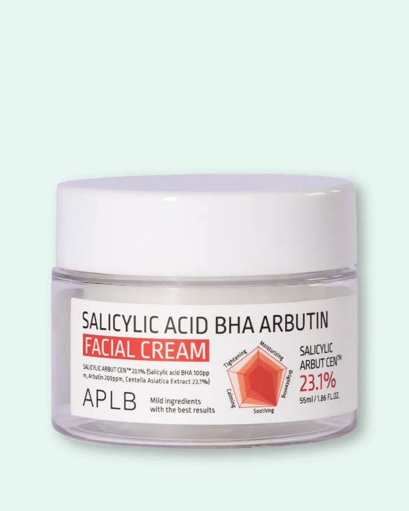 Крем для лица APLB Salicylic Acid BHA Arbutin Facial Cream с салициловой кислотой и арбутином, 55 мл
