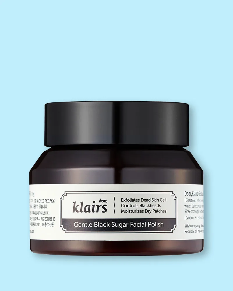 Сахарный скраб для лица Dear, Klairs Gentle Black Sugar Facial Polish мягкий, для гладкости и сияния, 110 г