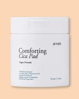 Отшелушивающие пэды для лица Petitfee & Koelf Comforting Cica Pad с центеллой и PHA, 80 шт, 250 мл