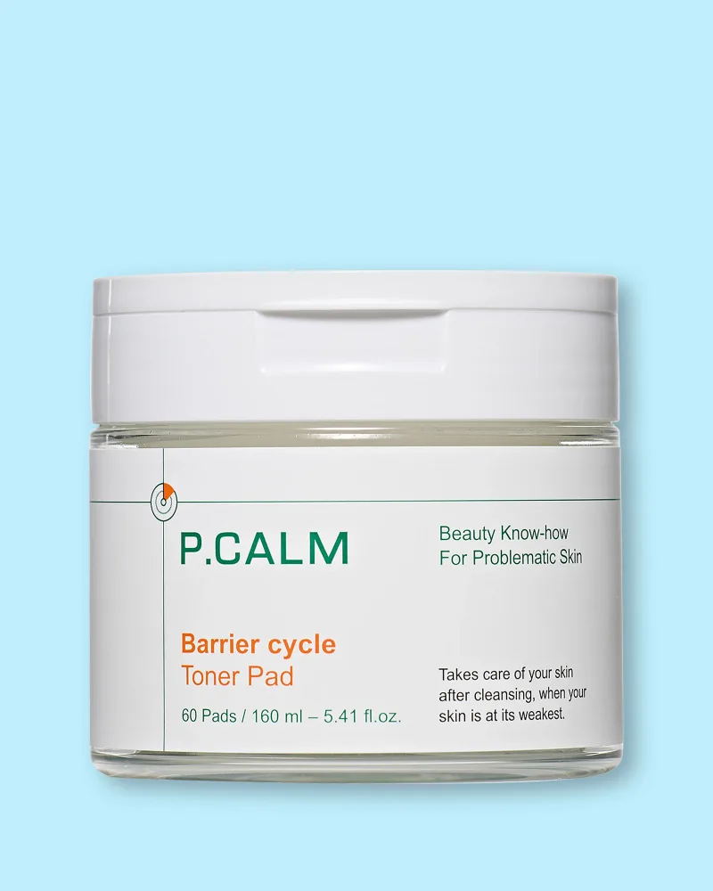 Тонизирующие пэды для лица P.Calm Barrier Cycle Toner Pad для укрепления барьера, успокаивающие, 60 шт, 160 мл