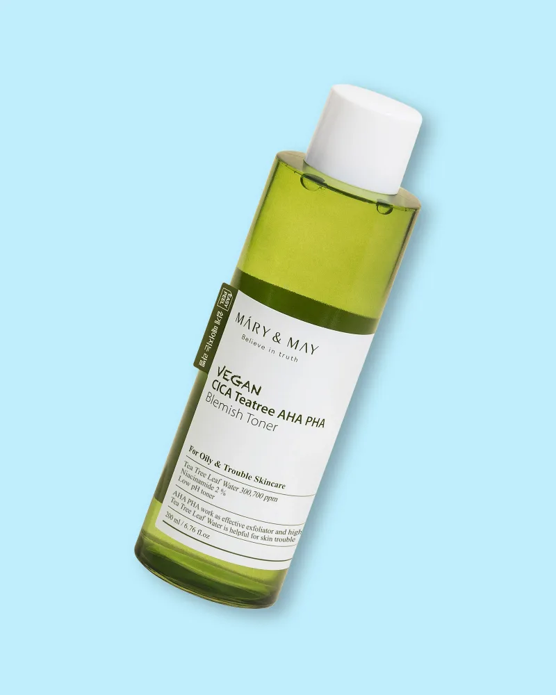 Тоник для лица Mary & May Cica Tea Tree AHA PHA Blemish Toner, с чайным деревом, для кожи, склонной к высыпаниям, 200 мл
