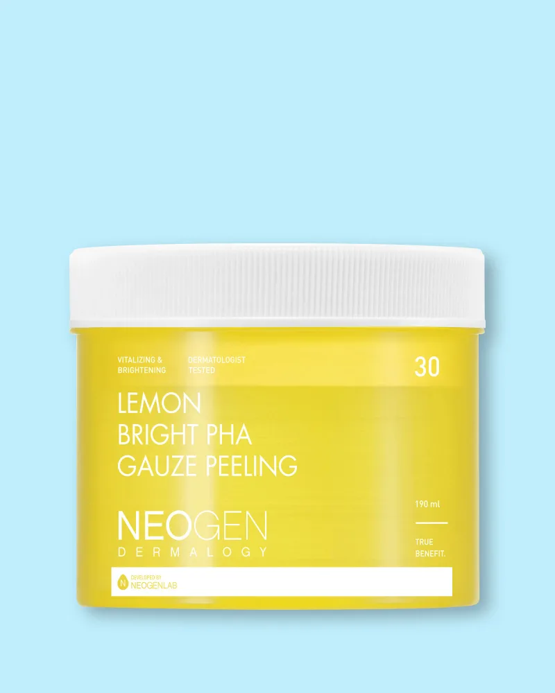 Отшелушивающие пэды для лица Neogen Dermalogy Lemon Bright PHA Gauze Peeling осветляющие, для чувствительной кожи, 30 шт, 190 мл