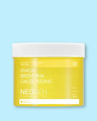 Отшелушивающие пэды для лица Neogen Dermalogy Lemon Bright PHA Gauze Peeling осветляющие, для чувствительной кожи, 30 шт, 190 мл