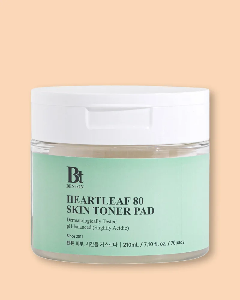 Пэды для лица Benton Heartleaf 80 Skin Toner Pad тонизирующие, успокаивающие, с хауттюйнией, 210 г, 70 шт
