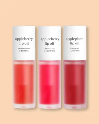 Набор для губ Nooni Apple Seed Lip Oil Set, 3 масла, оттенки Appleberry, Applecherry и Appleplum