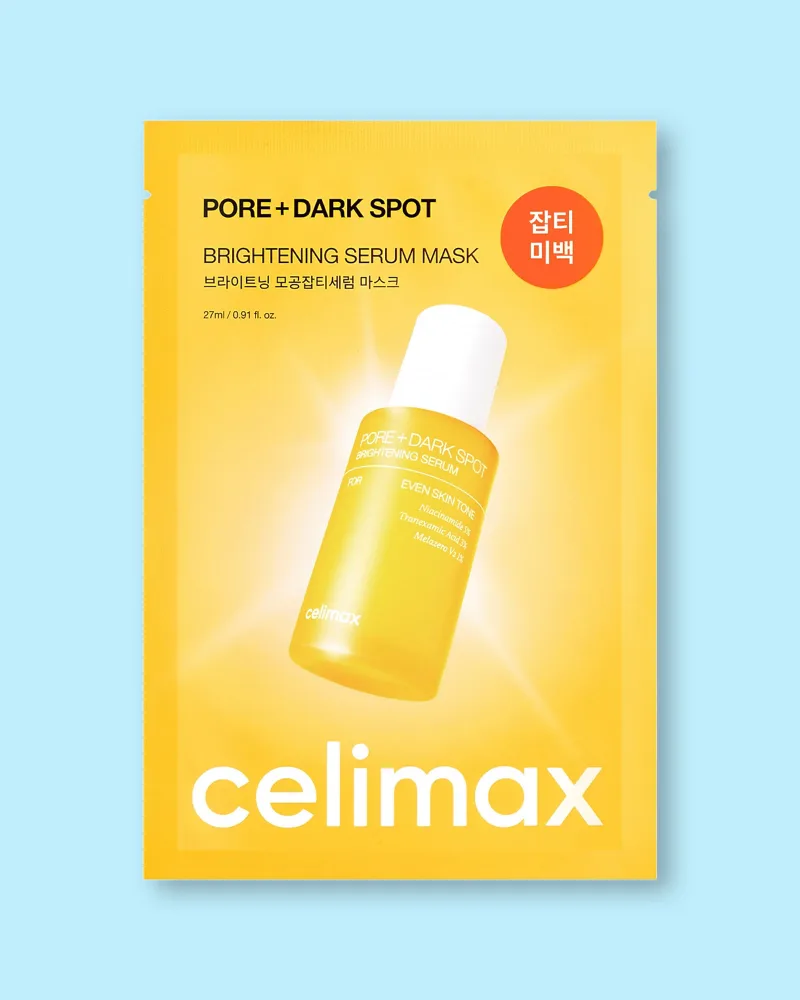 Тканевая маска для лица Celimax Pore + Dark Spot Brightening Serum Mask, осветляющая, отшелушивающая, 27 мл x 10 шт