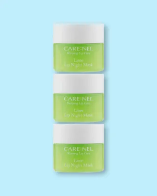 Ночная маска для губ Care:Nel Lime Lip Night Mask с лаймом, для сухих губ, 3 шт. по 5 г