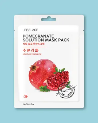 Тканевая маска для лица Lebelage Pomegranate Solution Mask, увлажняющая, с экстрактом граната, 23 мл x 10 шт