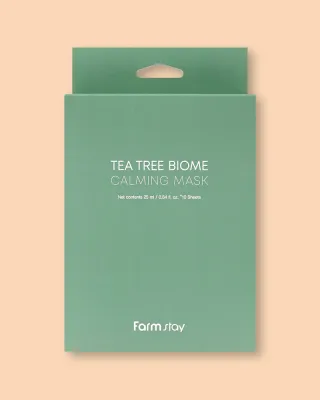 Тканевая маска для лица Farmstay Tea Tree Biome Calming Mask успокаивающая, с чайным деревом, 25 мл * 10 шт