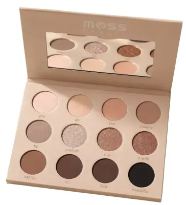 Палетка теней Mess Beauty Soft Nudes, 12 оттенков, матовые и перламутровые