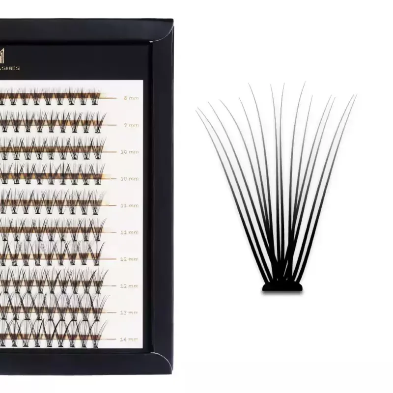 Пучки ресниц Many Beauty Many Lashes Master Box 14D Superblack шелковые, изгиб B, 200 шт