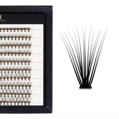 Пучки ресниц Many Beauty Many Lashes Master Box 14D Superblack шелковые, изгиб B, 200 шт
