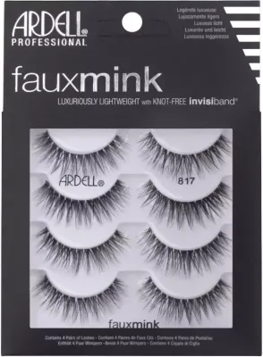 Накладные ресницы Ardell Faux Mink 4 Pack на прозрачной ленте, 4 пары, оттенок 817