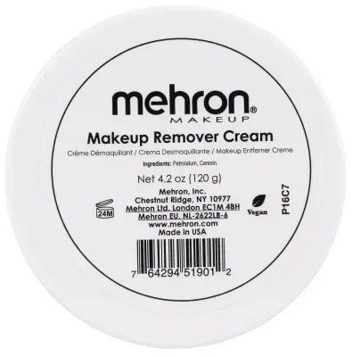 Крем для снятия макияжа Mehron Makeup Remover Cream, удаляет цветную косметику, 120 г