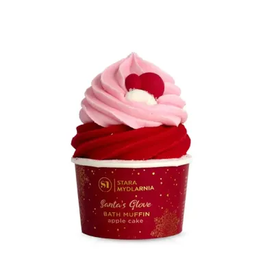 Бомбочка для ванны Stara Mydlarnia Santa Claus Apple Cake Bath Muffin, с маслом ши и какао