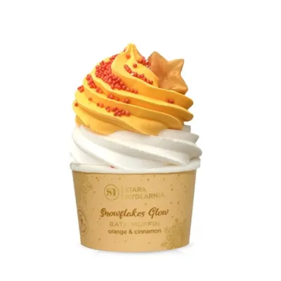 Бомбочка для ванны Stara Mydlarnia Snowflakes Glow Orange & Cinnamon Bath Muffin, апельсин и корица