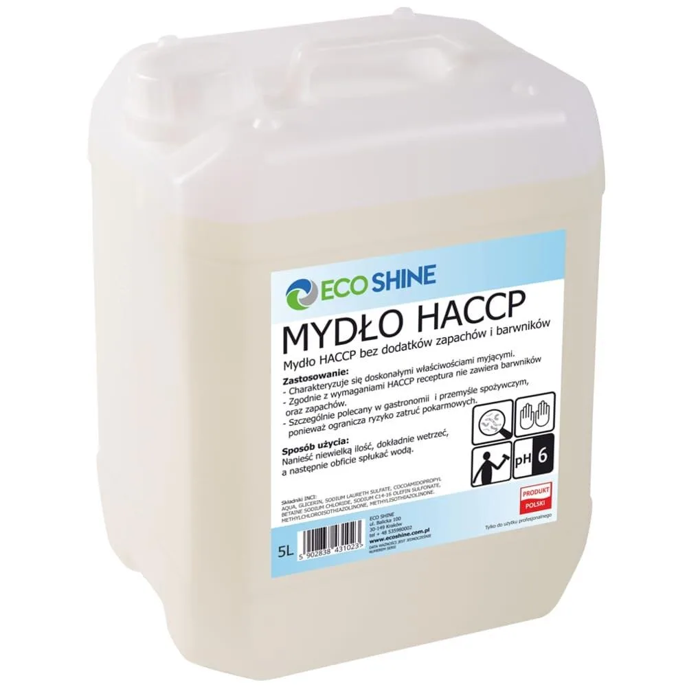 Жидкое мыло Eco Shine HACCP, без запаха, 5 л