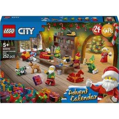 Адвент-календарь LEGO City 60510 2026, 252 детали и 7 минифигурок, от 5 лет