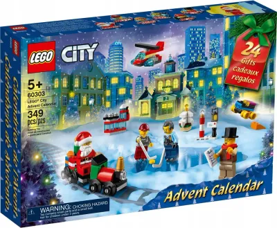 Адвент-календарь LEGO City 60303 2021, 349 деталей, 6 минифигурок и игровое поле, от 5 лет
