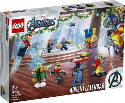 Адвент-календарь LEGO Marvel Avengers 76196 2022, 298 деталей и 7 минифигурок, от 7 лет