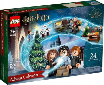 Адвент-календарь LEGO Harry Potter 76390, 274 детали, 6 минифигурок и игра с волчком, от 7 лет