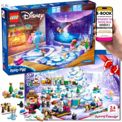 Адвент-календарь LEGO Disney Frozen 2025, мини-модели и настольная игра со спиннером, от 5 лет