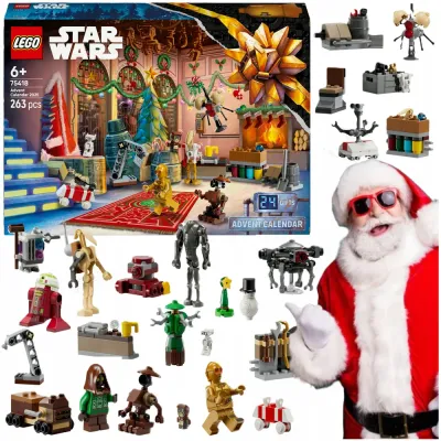 Адвент-календарь LEGO Star Wars 2025, 24 минимодели, фигурки и дроиды, 263 детали